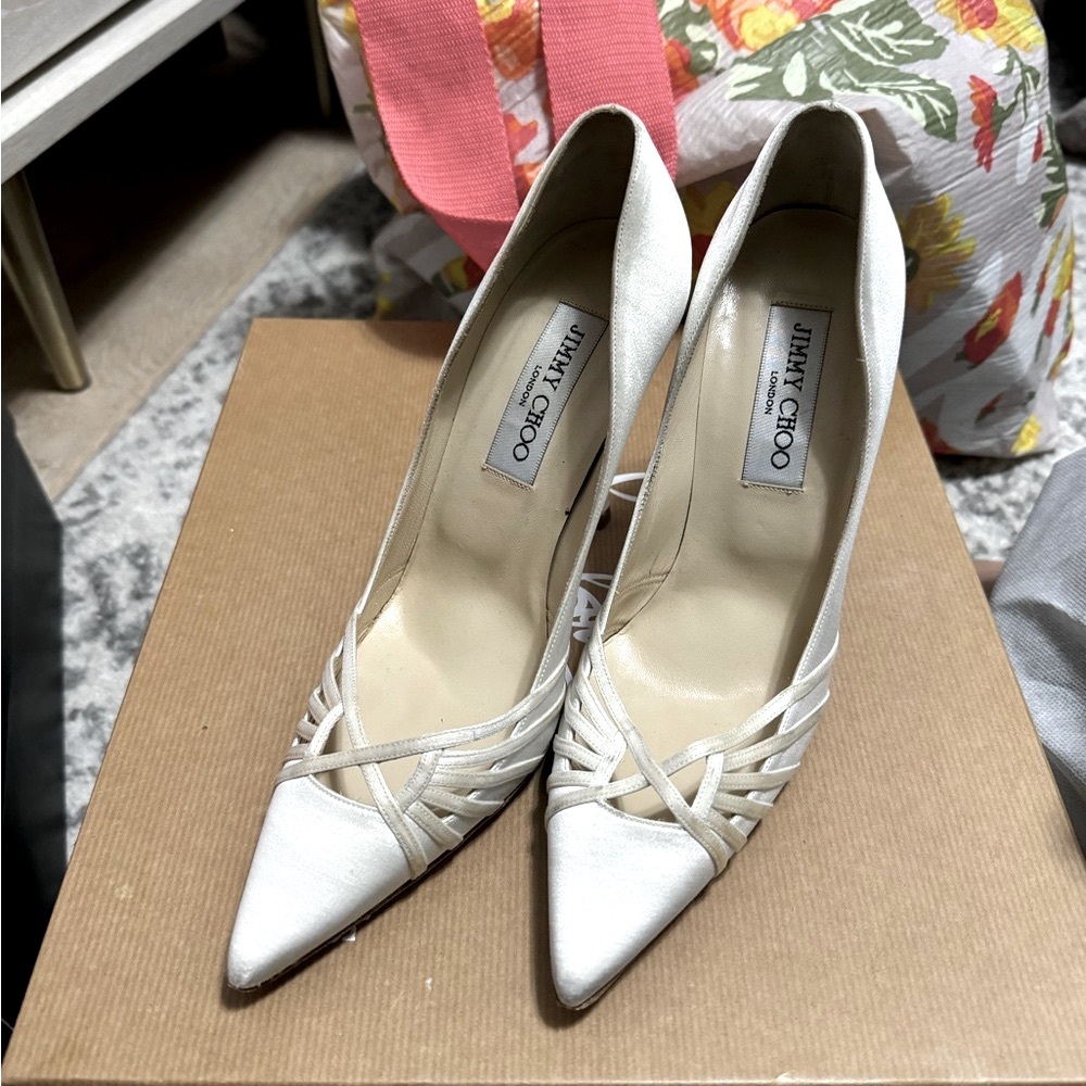 Jimmy Choo Satin Bridal Heels